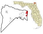 Nassau County Florida Incorporated and Unincorporated areas Fernandina Beach Highlighted